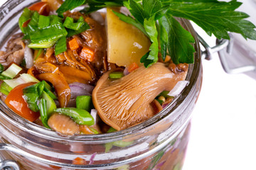  Mushroom onion made of mushrooms with greens