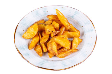 Potatoes in village on a plate
