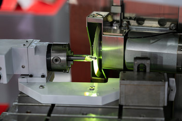 Fototapeta premium High precision carbide cutting tool grinding by CNC automatic grinding machine