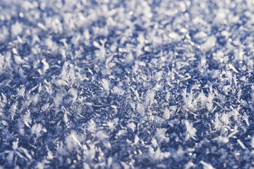 Frosty pattern on the surface in winter season
