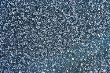 Frosty pattern on the surface in winter season