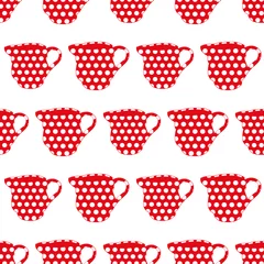 Tapeten Red and white seamless pattern print background © Doeke