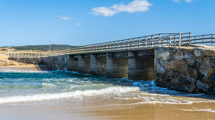 Bridge at Razo beach. A coruña, Spain