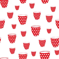 Tapeten Red and white seamless pattern print background © Doeke