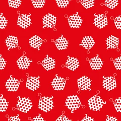 Fotobehang Red and white seamless pattern print background © Doeke