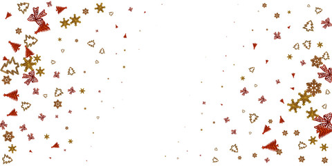 Xmas golden Card. Christmas decoration isolated on white. New Years Party background. Banner mock up for display of product or design content