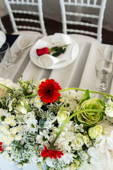 Wedding bouquet on the table