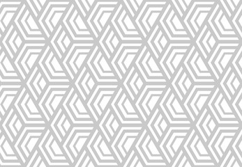 Abstract geometric pattern with stripes, lines. Seamless vector background. White and grey ornament. Simple lattice graphic design.