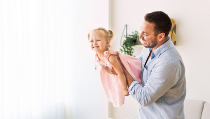 Father spending time with his little girl