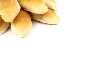 banh mi - hot dog bun or vietnamese bread isolated on white background