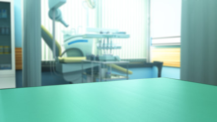 part of the table in the dental office 3d render