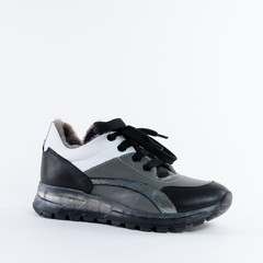 multicolored stylish warm leather womens sneakers. On a white background for your convenience. Choose other angles of this boot and new models in my profile