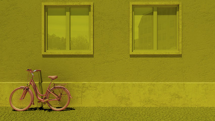 Fototapeta na wymiar yellow street exterior scene 3d render image