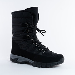 mens boots winter high warm soft waterproof lace up. On white background. See other angles of this...