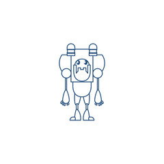 humanoid robot line style icon