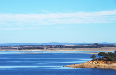 landscape of alqueva lake, south of Portugal