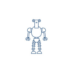 humanoid robot line style icon