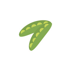 vegetable pea in pod flat style icon