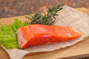 Piece of raw salmon