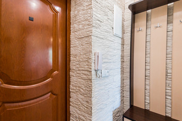 Russia, Moscow- July 08, 2019: interior room apartment. standard repair decoration in hostel
