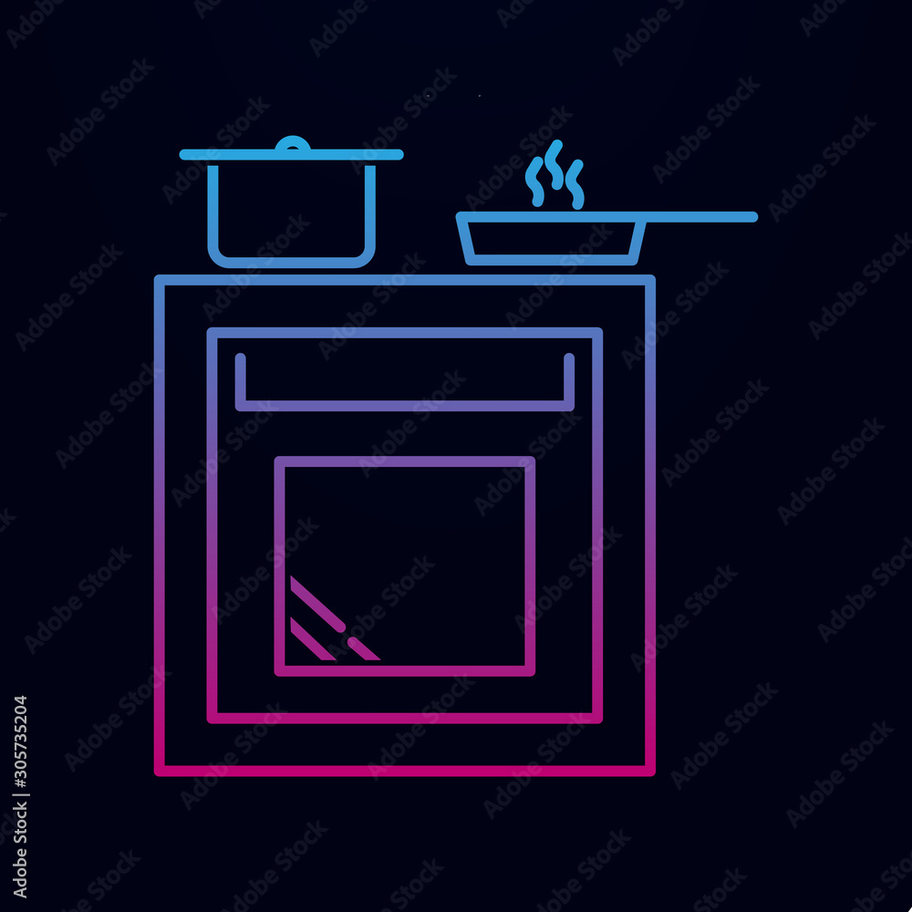 Poster oven line nolan icon. simple thin line, outline vector of kitchen icons for ui and ux, website or mo