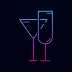 Wine glass line nolan icon. Simple thin line, outline vector of kitchen icons for ui and ux, website or mobile application