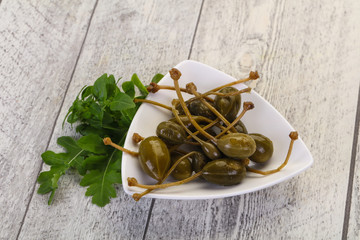 Pickled Capersberries in the bowl