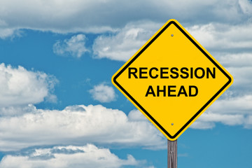 Recession Ahead Caution Sign