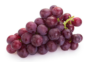 Fresh red grape isolated on white background