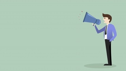 Business people announce megaphone to publicize information ,illustration - Powered by Adobe