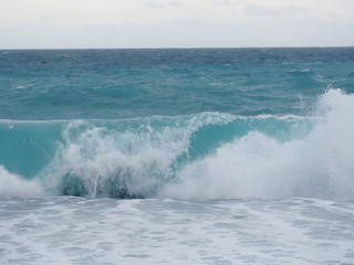 powerful waves on the beach
