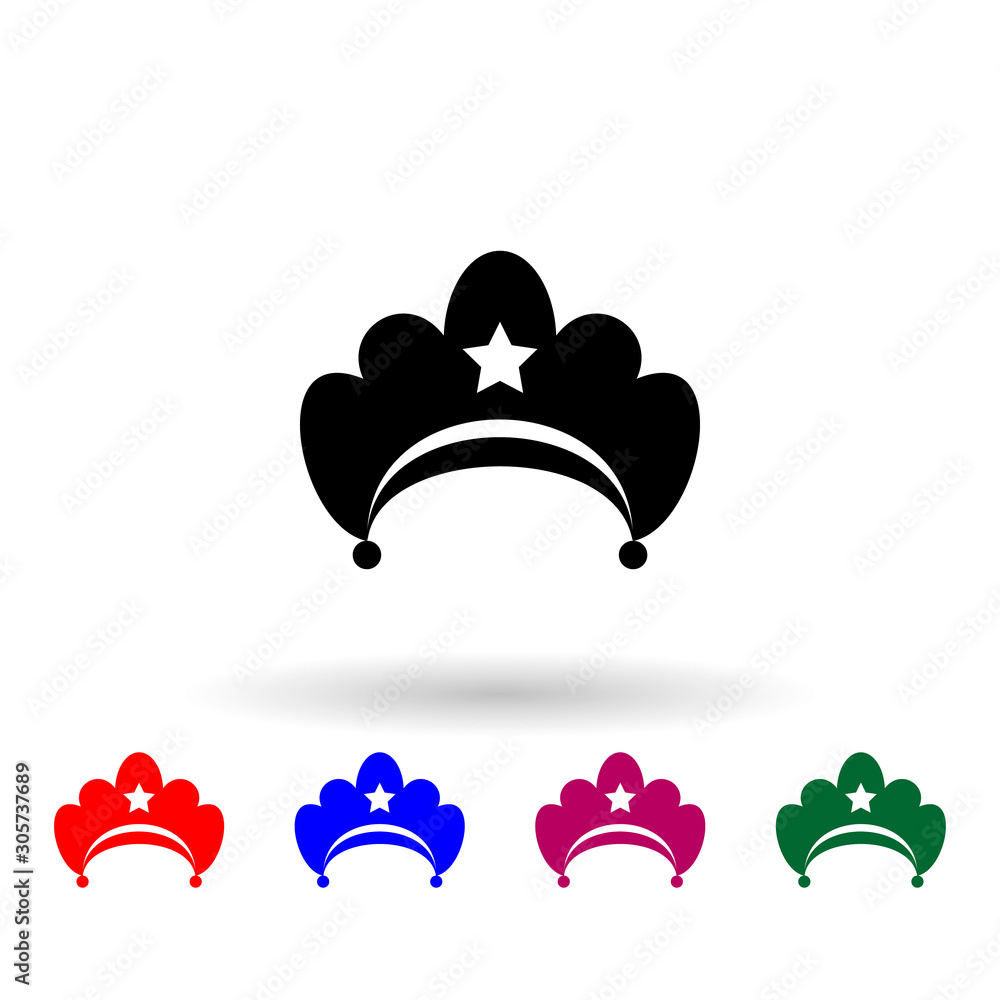 Poster diadem multi color icon. simple glyph, flat vector of russia icons for ui and ux, website or mobile 