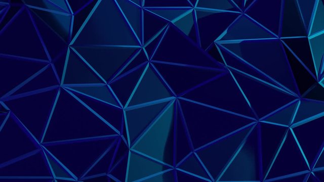 BLUE abstract futuristic blue wire frame triangular 3d illustration on black background. wallpaper 4K RESOLUTION