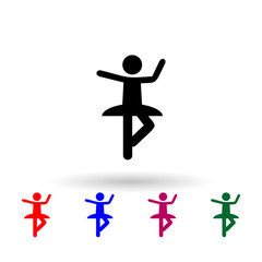 Silhouette of ballerina multi color icon. Simple glyph, flat vector of russia icons for ui and ux, website or mobile application