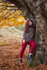 Beautiful latin girl in the forest