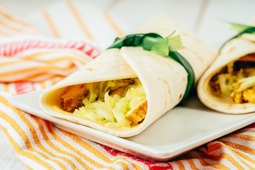 Chicken Wraps With Mango Chutney And Cucumber