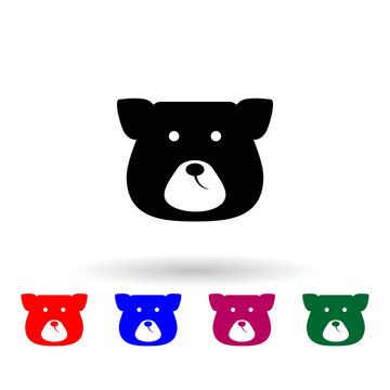 Face bear multi color icon. Simple glyph, flat vector of russia icons for ui and ux, website or mobile application
