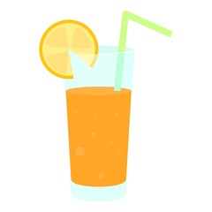 Juice cocktail icon. Flat illustration of juice cocktail vector icon for web design