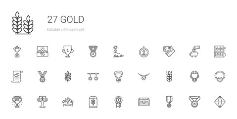 gold icons set