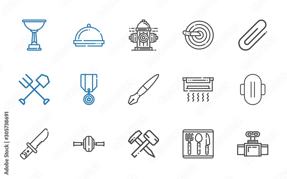 Sticker metal icons set