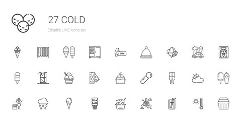 cold icons set