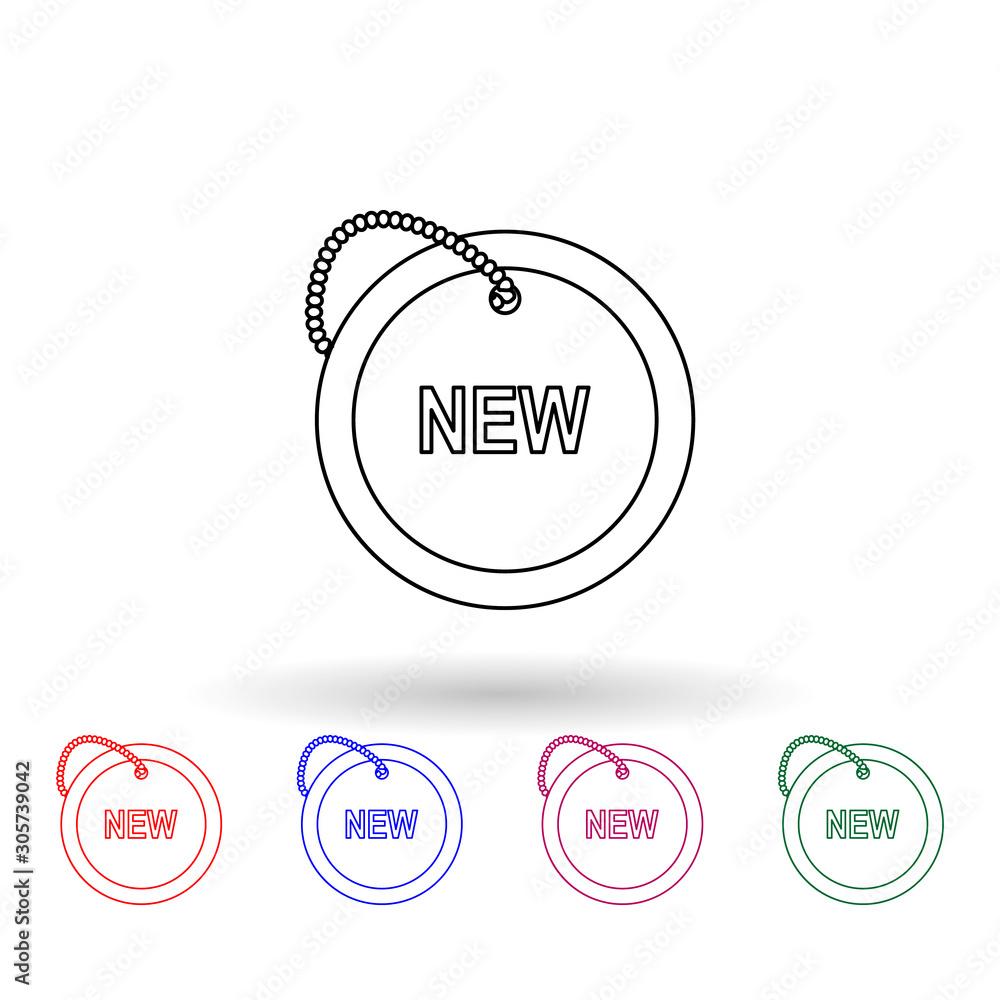 Poster word sale key chain multi color icon. simple thin line, outline vector of sale icons for ui and ux, 