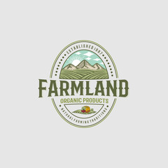 Farmland vintage logo design inspiration for agriculture business