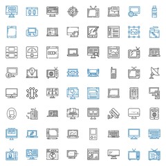 monitor icons set