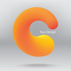 C logo design, Fluid Background abstract circle logo design. Vector EPS 10.
