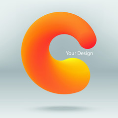 C logo design, Fluid Background abstract circle logo design. Vector EPS 10.