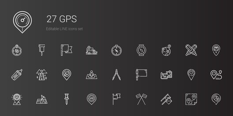 gps icons set