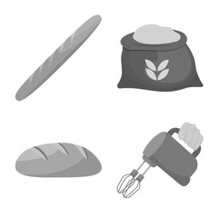 Isolated object of bakery and natural logo. Set of bakery and organic vector icon for stock.