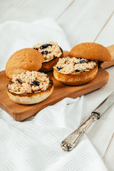 Salmon Sandwiches With Black Olives