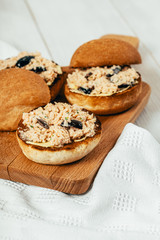 Salmon Sandwiches With Black Olives